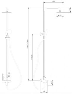Душевая стойка ABBER Weiss Insel белый/хром AF8020W